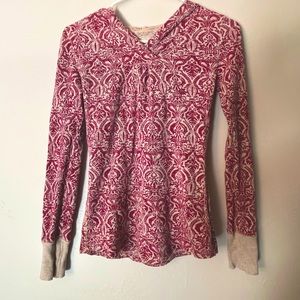 Eddie Bauer magenta pink printed thermal hoodie